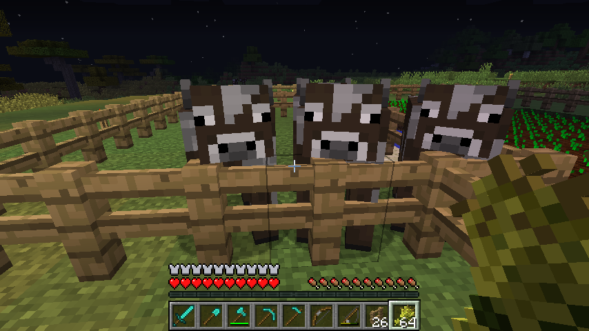 Minecraft karmienie krowy